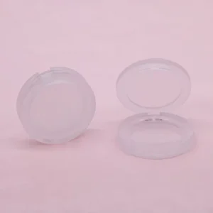 Round Cosmetic Case Transparent Empty Clear Blush Compact Powder Case
