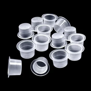 S M L Disposable Tattoo Ink Cups Plastic Pigment Clear Holder Container Caps Tattoo Permanent Makeup Microblading Supply