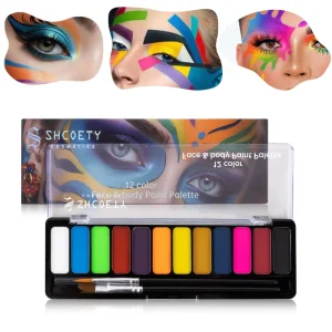 SH2514 1g*12 Color Body Painting Pigment Water Soluble Punk CHIC Halloween Drama Stage Makeup Face Painting Palette