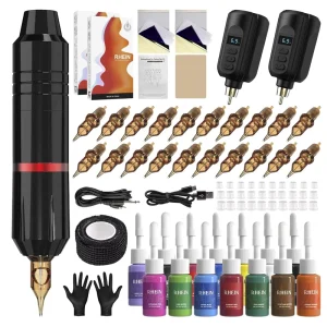 SK A147 Professional Electrical Tattoo Pen Machine Rotary Tattoo Machine Full Kit