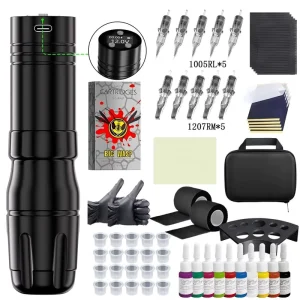 SMT 0001 Professional Wireless Lightweight Tattoo Gun Pen Full Kit Tattoo Machine Full Complete Set for Beginners
