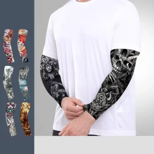STOCK Full Arm Tattoo Stickers Yakuza UV Protection Breathable Elastic Tattoo Arm Sleeve Cover