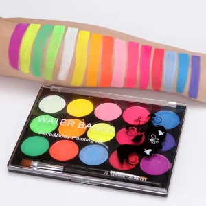 Safe Kids Fluorescent Color Water Soluble Body Paint Quick Dry Face Body Paint Case Professional Water Based Art Paints
