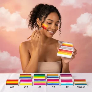 Safe Kids Non Toxic Rainbow Strip Body Painting Water based Natural Pigments Face Paint for Festival Carnival Makeup Parties