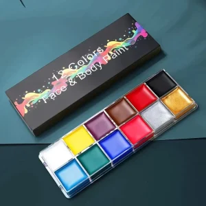 Safe Skin Friendly Face Oil Paint Washable Halloween Carnival Clown Stage Body Painting Palette