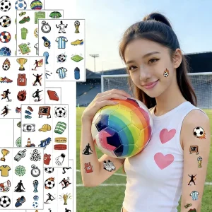 Safe White Water Transfer Paper Football Temporary Tattoo Stickers CE Certified Long Lasting Sexy Fashionable Design Sports