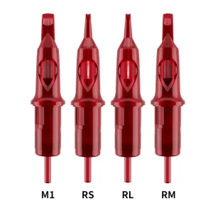 Safety Cartridges Disposable Tattoo Supplies for Wireless Tattoo Machine Red Color RS RM RM RL M1 Tattoo Needle Cartridge
