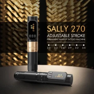Sally 270 2.0 3.5mm Adjustable Stroke Eyebrow Wireless Tattoo Pen Machine for Small Tattoo Lips Scalp Permanent Makeup