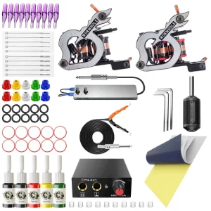 Secant Fog Tattoo Machine with Portable Hook Line and Stainless Steel Power Supply Accessories for Color Tattoos