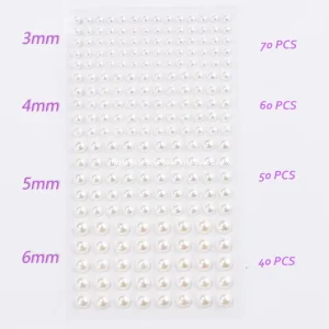 Self-Adhesive 3-6 mm Round Pearl Sticker Bling Craft Jewels Gem Stickers Craft Toys DIY Birthday for Kids