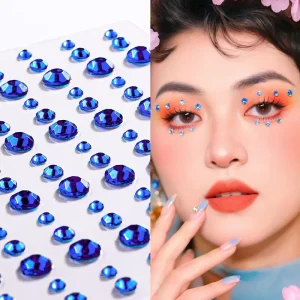 Self Adhesive 5D Rhinestone Face Jewels Sticker Resin Gems Body Art Decal Shiny Bling Makeup Accessories for Festival Gala Party