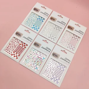 Self Adhesive Face Gemstone Pearl Festival Jewels Rhinestone Stickers for Face Eye Makeup Body Hair Gems