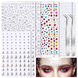 Self Adhesive Face Gemstones Pearl Decorations Festive Hair Accessories Eye Body Sparkle Party Styling Ornaments