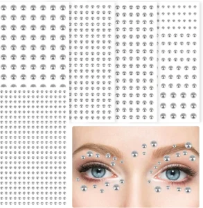 Self Adhesive Gems Stickers 973Pcs Gemstones Jewels for Crafting 3 4 5 6mm Rhinestones for Face Body Makeup for Kids & Adults