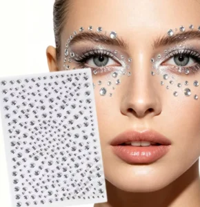Self Adhesive Multi color Rhinestone Stickers for Face Temporary Tattoo Custom Design Party Stage Makeup Decoration