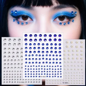 Self Adhesive Pearl Gemstones and Rhinestones Body Decoration and Face Makeup with Jelly Back Nail Rhinestones