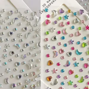 Self Adhesive Reusable Waterproof Eco Friendly Cartoon Face Hair Gems Eye Jewels Rhinestones Festival Rave Makeup Decorations