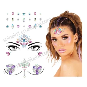 Self Adhesive Rhinestone Festival Face Gems Sticker Makeup Crystal Face and Body Jewels Stickers