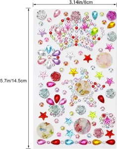 Self Adhesive Rhinestone Sticker Craft Jewels and Gems Sticker Set for Children