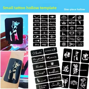 Semi-Permanent Adhesive Small Tattoo Hollow Stencil Henna Tattoo Template Hand-Painted Modern Minimalist Indian