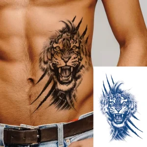 Semi-Permanent Animal Design Tattoo Sticker for Men Water Resistant Eco-Friendly