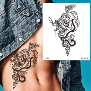 Semi Permanent Arm Tattoo Adult Art Design Temporary Tattoos Lasts 1-2 Weeks Waterproof Eco Friendly Paper Realistic Look No