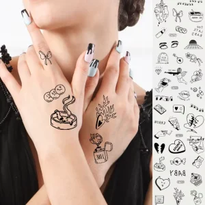 Semi-Permanent Cartoon Body Art Tattoo Stickers Waterproof Luxury Body Arm Hand Foot Makeup Fake Temporary Tattoo