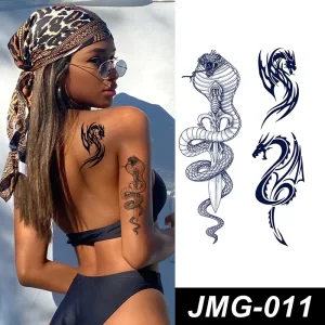 Semi-Permanent Customized Snake Body Art Decal Tattoo Sticker Personalized Adult Makeup Accessories Temporary Tattoo Makyaj