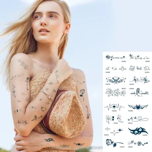 Semi Permanent Herbal Juice Tattoo Stickers 2 Weeks Lasting Waterproof Realistic Body Art Temporary Ink for Adults