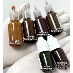 Semi Permanent Microblading Brow Nano Pigment 5ML PMU Ink 6 Shades of Brown Non-Toxic Vegan Cosmetic Tattoo Ink