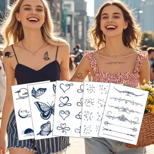 Semi Permanent Tattoo Custom Logo Waterproof Body Makeup Butterfly Hand Tattoo Sticker for Women