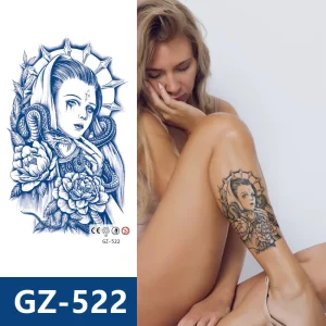 Semi Permanent Tattoo GZ Series Flower Design Temporary Tattoo Long Lasting Sexy Chest Arm Tattoo Sticker