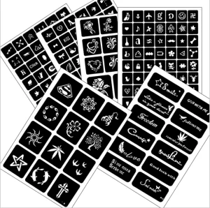 Semi Permanent Tattoo Stencil Temporary Tattoos for Women Body Art Template Girls and Boys Glitter Airbrush Tattoo Kit