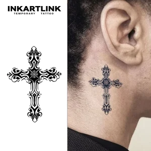Semi Permanent Tattoos for Man Women Girls Long Lasting 1 2 Weeks Temporary Tattoos Cross Butterfly Tattoo Stickers Waterproof