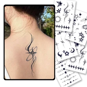 Semi Permanent Tattoos for Women Girls Long Lasting 1 2 Weeks Temporary Tattoos Flower Branch Tattoo Stickers Waterproof 100%