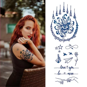 Semi-Permanent Tattoos for Women Men and Kids Realistic Temporary Tattoo Waterproof and Long-Lasting 2 Weeks