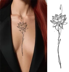 Semi Permanent Temporary Tattoo Sticker Chest Tattoo for Women
