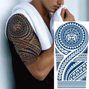 Semi-Permanent Waterproof Arm Sleeve Tattoo Sticker, Eco-Friendly Paper, Customizable Design