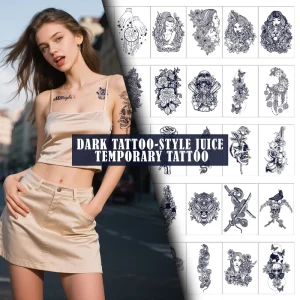 Semi Permanent Waterproof Paper Tattoo Stickers Plant Based Large Designs Herbal Fruit Juice Non Toxic Body Art Face Sleeve