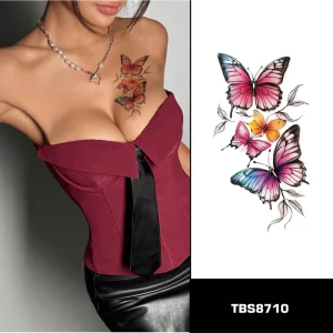 Semi-permanent Butterfly Tatouage Temporary Tattoos Waterproof Tattoo Stickers Arm Back Color Animal Tattoo Sticker