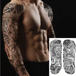 Semi permanent Full Arm Water Transfer Eco Friendly Tattoo Stickers Paper Men Customizable Face Body 2 Weeks Lasting Fashionable