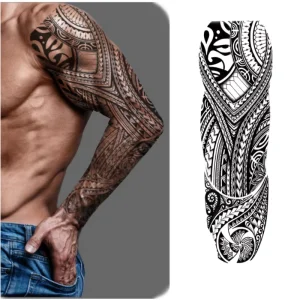 Semi-permanent Men’s Arm Tattoo Design Waterproof Tattoo Stickers Easy to Paste Paper Material