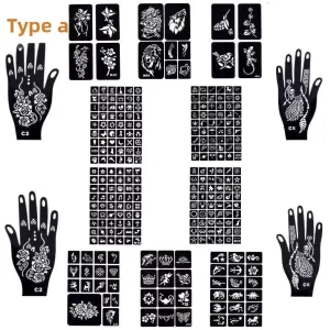 Semi permanent Printed Stamp Hollow Waterproof Long lasting Unisex Customizable Full Body Tattoo Sticker Template Temporary