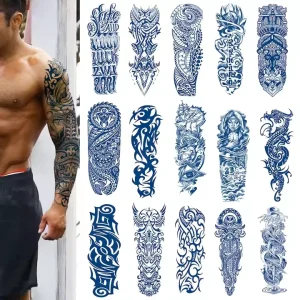 Semipermanent Non toxic Professional Waterproof Temporary Tattoo Sticker Black Hand Arm Body Stencil for Tattoo Ink