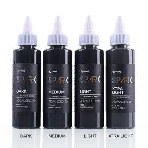 Set of 4OZ Organic Bright and Long-lasting Black and Whitewash Tattoo Ink for Permanent Makeup