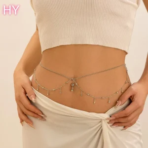 Sex Rhinestone Dangle Sparkle Belly Ring Chain 18k Sexy Belly Rings Body Jewelry