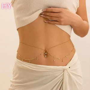 Sex Rhinestone Dangle Sparkle Belly Ring Chain 18k Sexy Belly Rings Body Jewelry