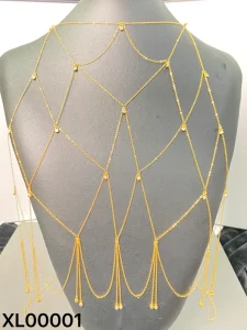 Sexy 18K Gold Plated Zircon Women Wedding Waterproof Non-Tarnish Fashion Body Chain