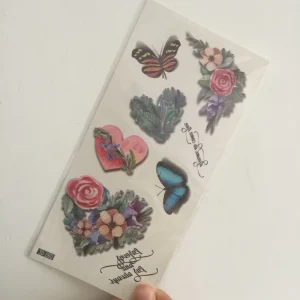 Sexy 3D Temporary Tattoo Sticker for Women Men Girls Adults Teens Models Guys Colourful Butterflies Flowers 90x190mm