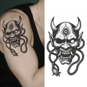 Sexy Body Tribal Totem Water Resistant Paper Semi permanent Arm Tattoo Sticker for Women Men 2 Weeks
